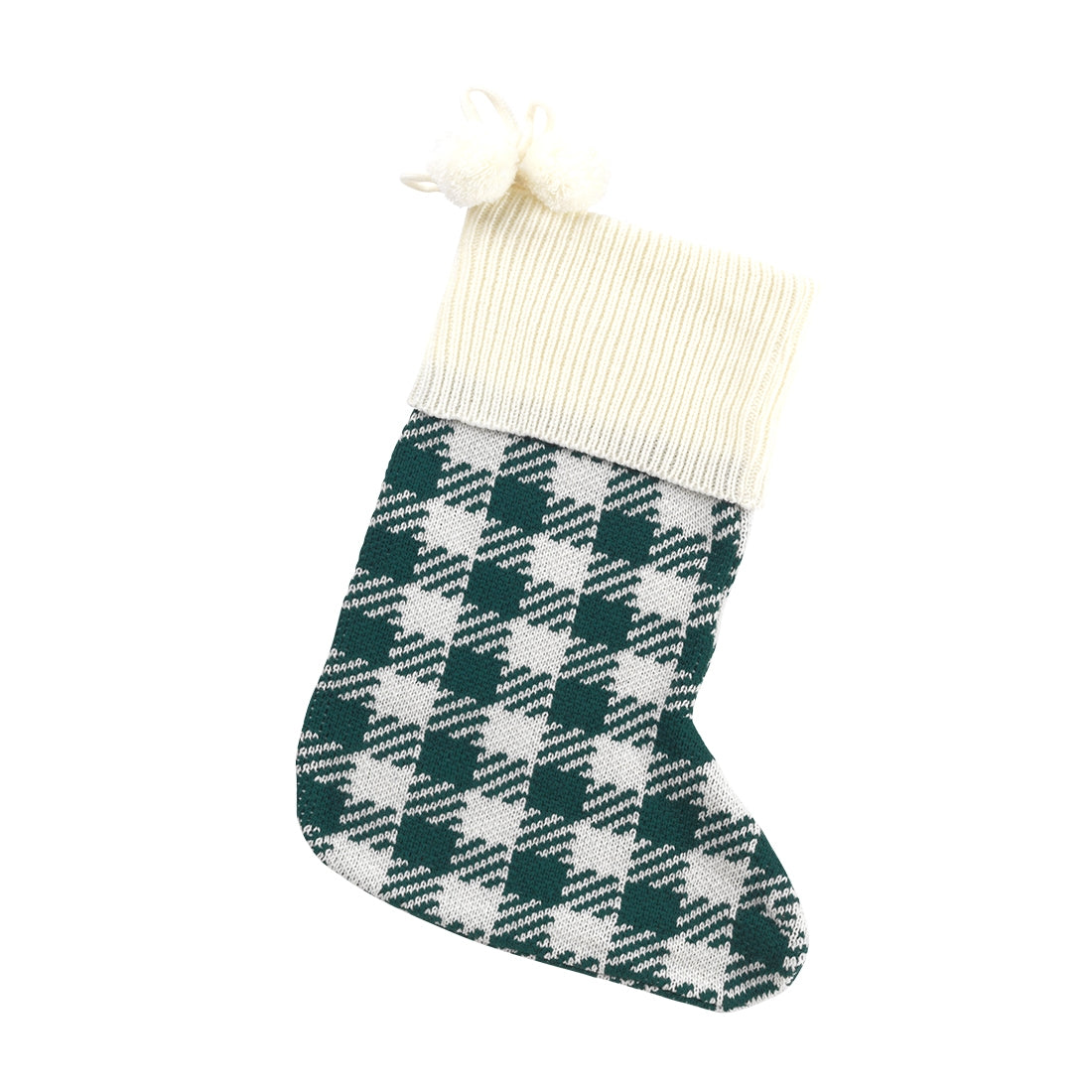 Green Check Knit Stocking