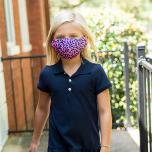 Hot Pink Leopard Adjustable Kids' Face Mask