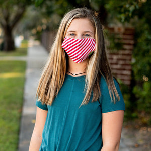 Personalized Red Stripe Kids Adjustable Face Mask