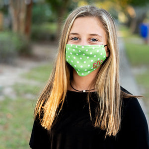 Personalized Green Dot Kids Adjustable Face Mask