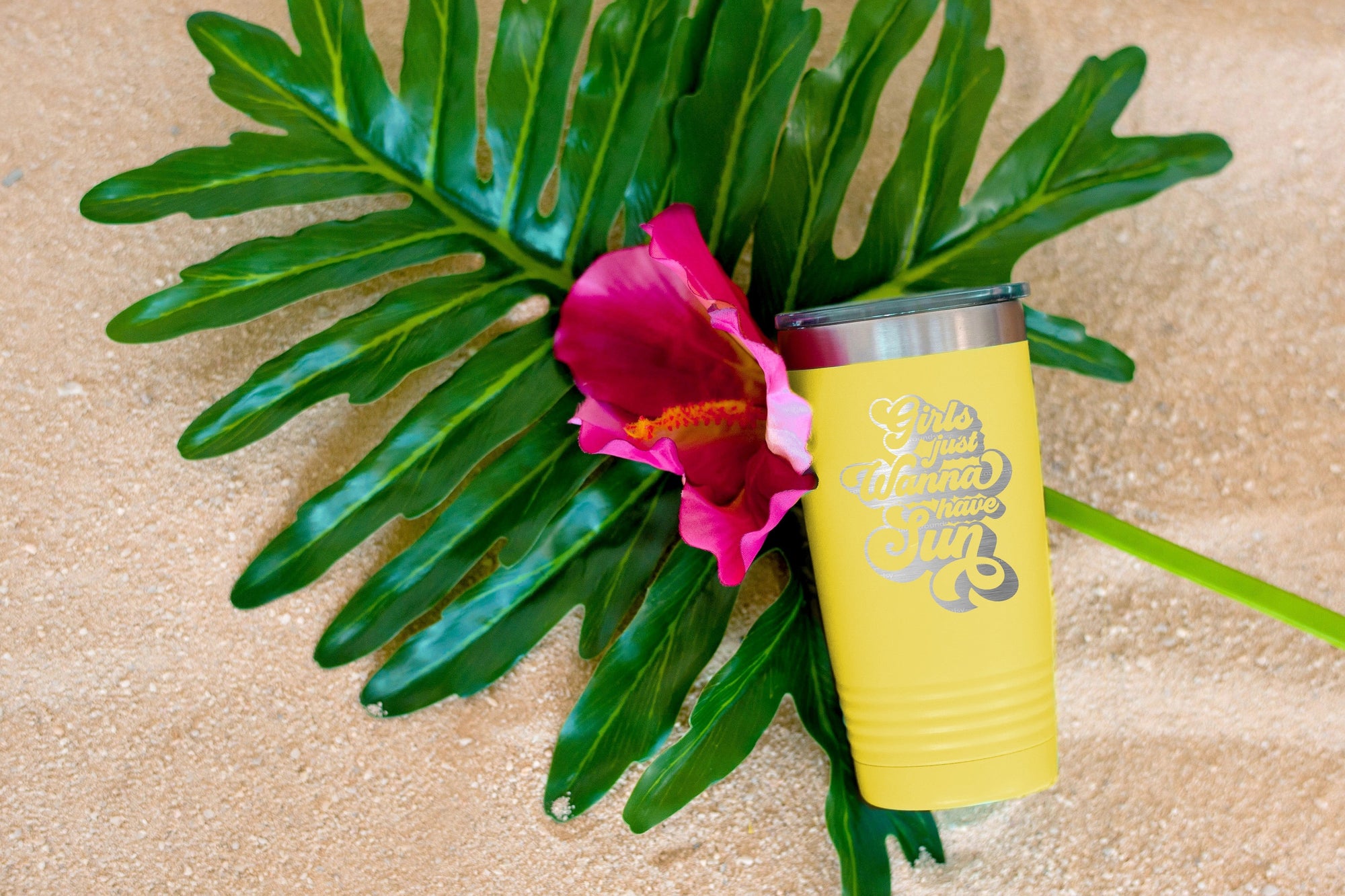 Girls Just Wanna Have Sun Yellow 20oz Insulated Tumbler