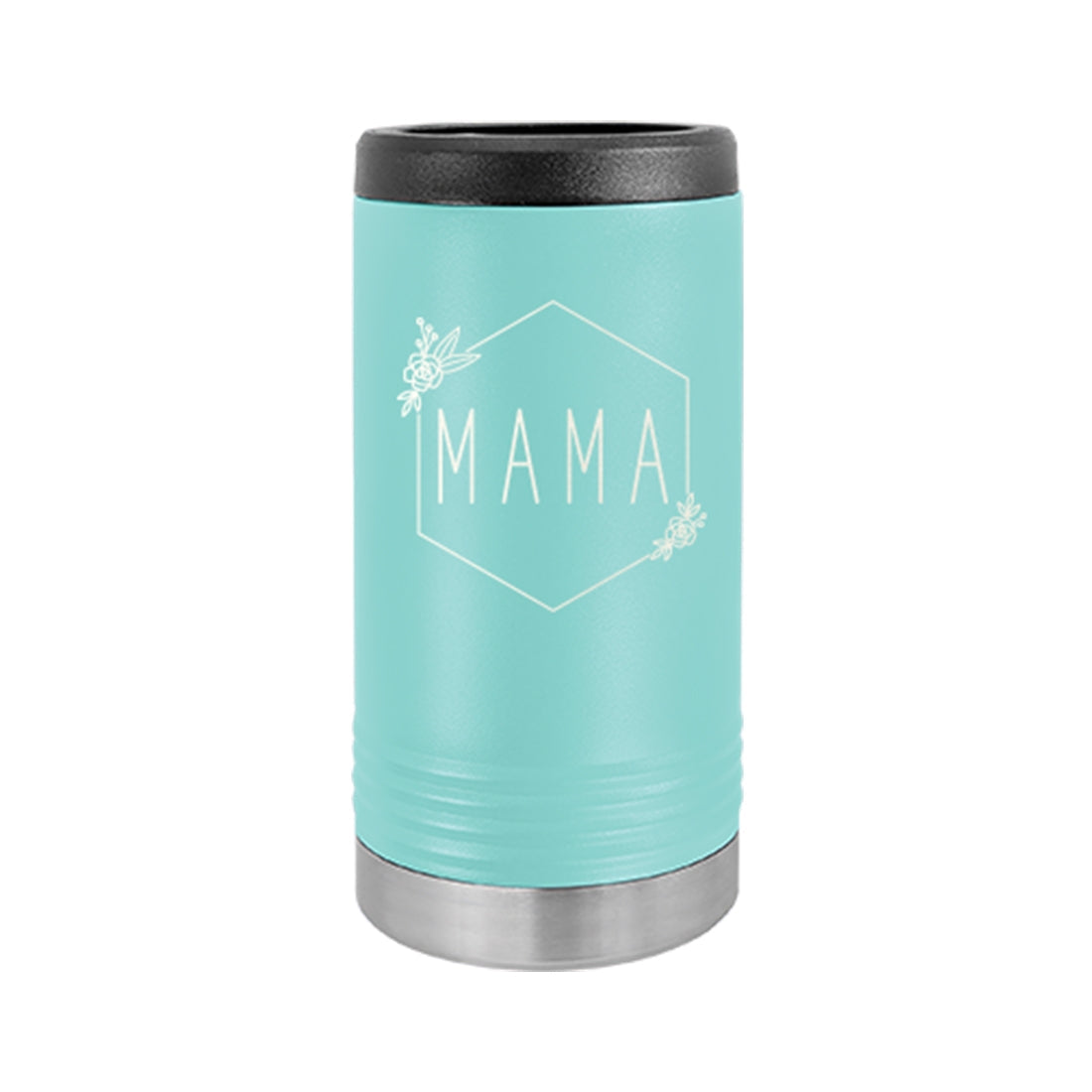 Mama Teal Slim Can Beverage Holder
