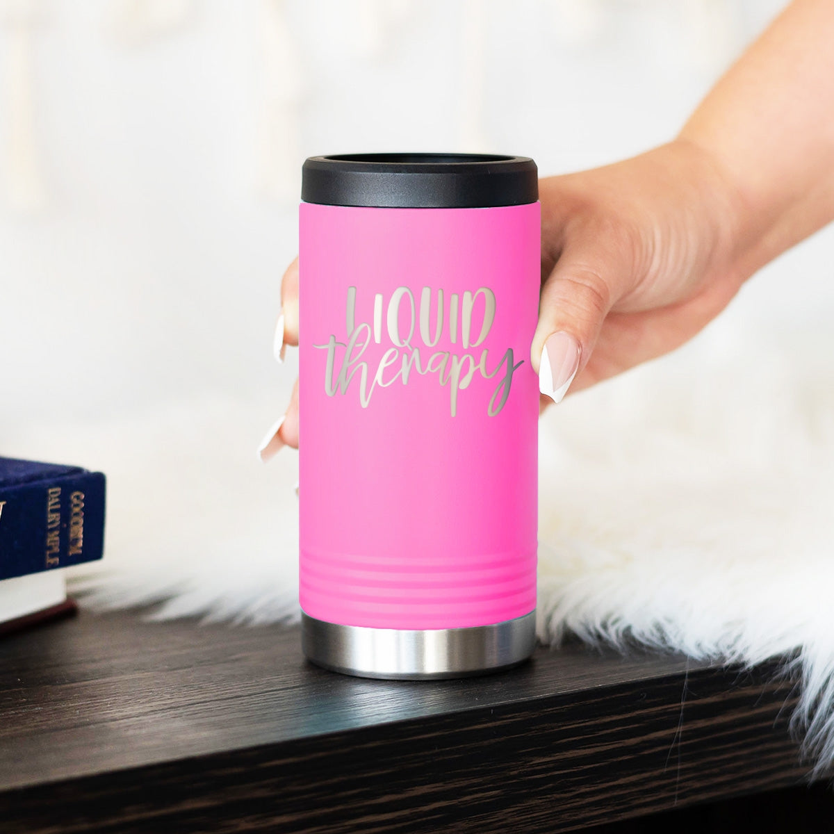 Liquid Therapy Pink Slim Can Beverage Holder